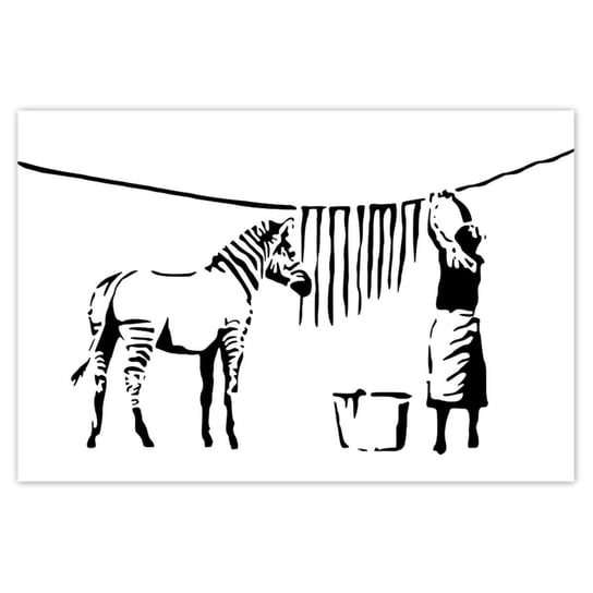 Plakat 60x40 Pranie zebry Banksy ZeSmakiem