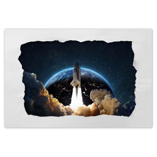Plakat 60x40 Start rakiety w kosmos ZeSmakiem
