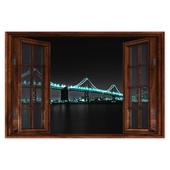 Plakat 60x40 Turkusowe światełka na moście ZeSmakiem