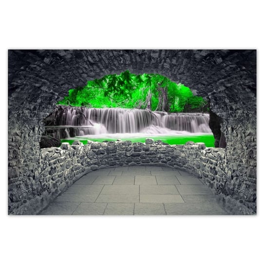 Plakat 60x40 Zielony wodospad Kaskada ZeSmakiem