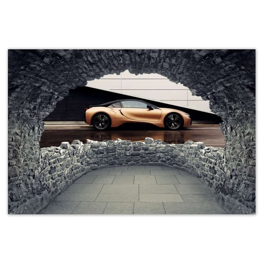 Plakat 60x40 Złote BMW Samochód Auto ZeSmakiem