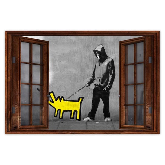 Plakat 60x40 Żółty piesek Banksy ZeSmakiem