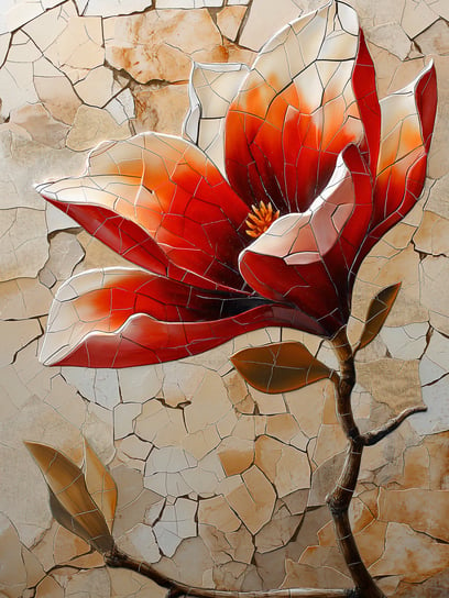 Plakat 60x80cm Mozaika z Szklistego Kwiatu Zakito Posters