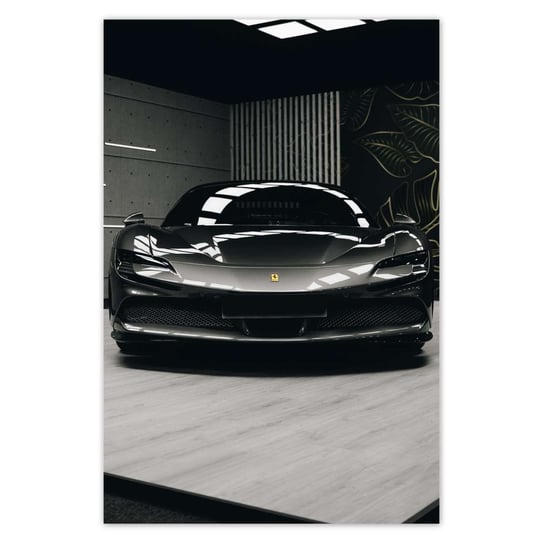 Plakat 60x90 Czarne Ferrari Samochód ZeSmakiem