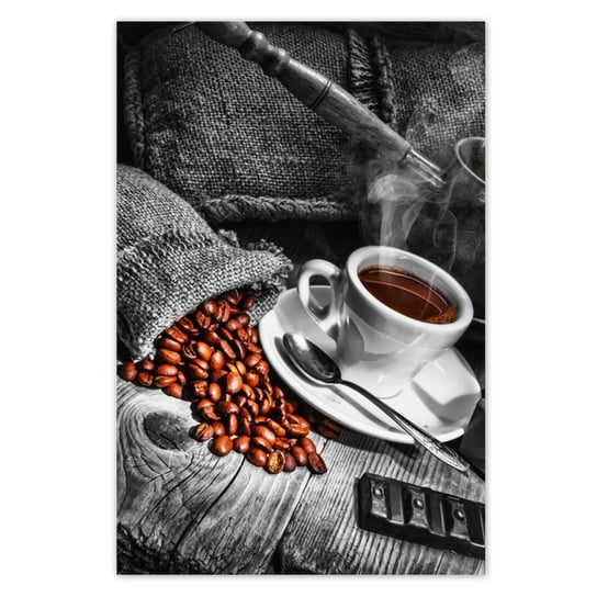 Plakat 60x90 Czarnobiałe zdjęcie kawy ZeSmakiem