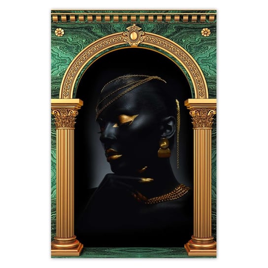 Plakat 60x90 Głowa ze złotymi ozdobami ZeSmakiem