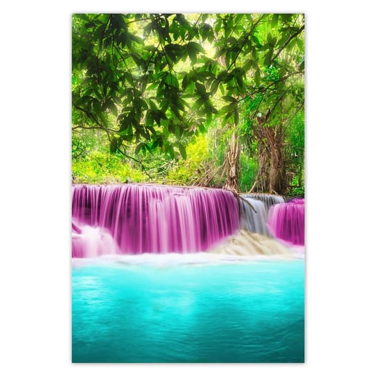 Plakat 60x90 Kolorowy pejzaż Wodospad ZeSmakiem