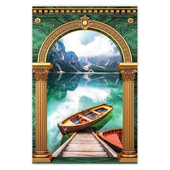 Plakat 60x90 Łódka na górskim jeziorku ZeSmakiem