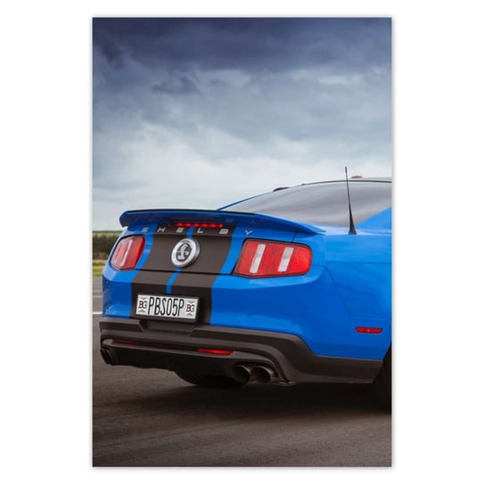 Plakat 60x90 Niebieski Ford Mustang ZeSmakiem