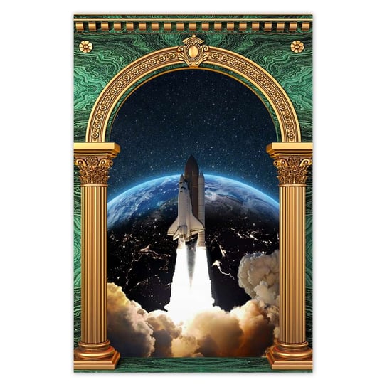 Plakat 60x90 Start rakiety w kosmos ZeSmakiem