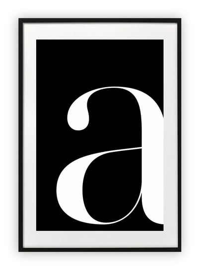 Plakat 61x91 cm  Literka A biała typografia WZORY Printonia