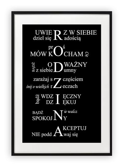 Plakat 61x91 cm  Rodzina typografia WZORY Printonia