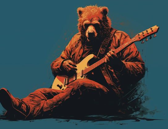 Plakat 65x50cm Niedźwiedzie Granie Zakito Posters