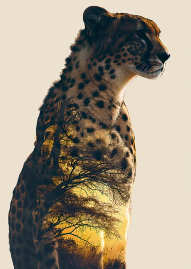 Plakat 67,5x95cm Gepard Duch Sawanny Inna marka