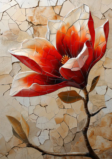 Plakat 67,5x95cm Mozaika z Szklistego Kwiatu Zakito Posters