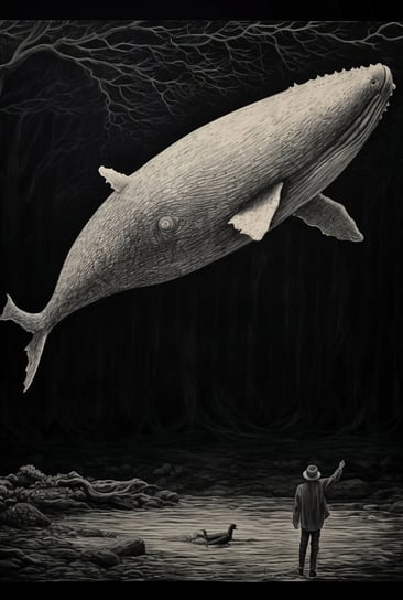 Plakat 68x101cm Biały Wieloryb Zakito Posters