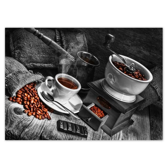 Plakat 70x50 Czarnobiałe zdjęcie kawy ZeSmakiem