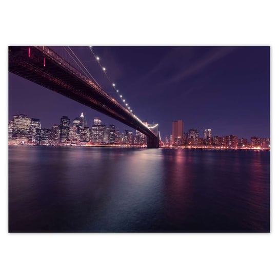 Plakat 70x50 Most nocą USA Nowy York ZeSmakiem