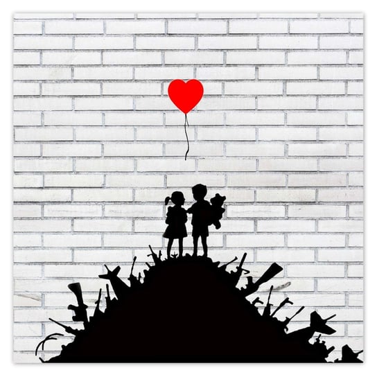Plakat 70x70 Banksy Sterta broni Balon ZeSmakiem