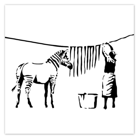Plakat 70x70 Pranie zebry Banksy ZeSmakiem