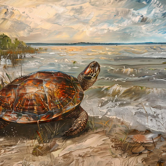 Plakat 70x70cm Nadmorski Żółw Inna marka