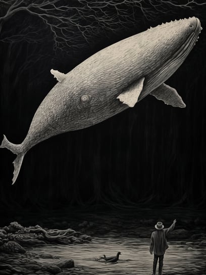 Plakat 75x100cm Biały Wieloryb Zakito Posters