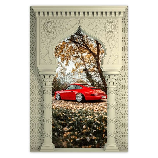 Plakat 80x120 Czerwone Porsche Samochód ZeSmakiem