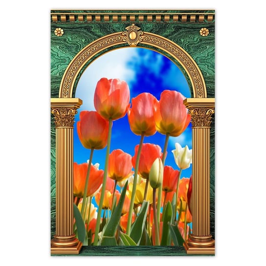 Plakat 80x120 Kolorowe tulipany Kwiaty ZeSmakiem
