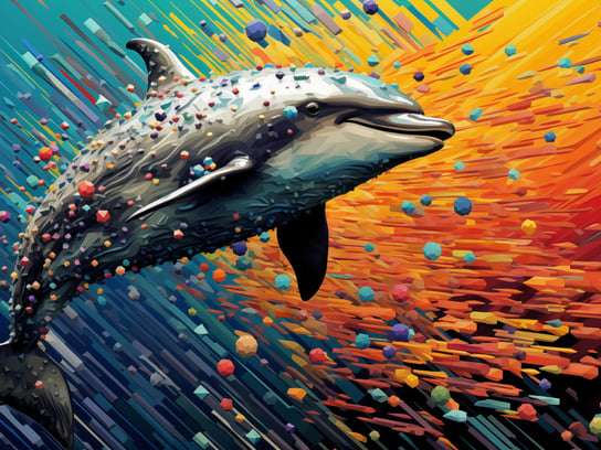 Plakat 80x60cm Delfin w Palecie Barw Zakito Posters