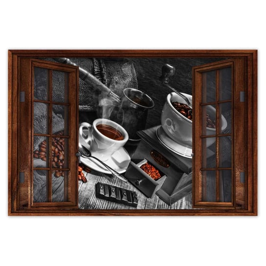 Plakat 90x60 Czarnobiałe zdjęcie kawy ZeSmakiem