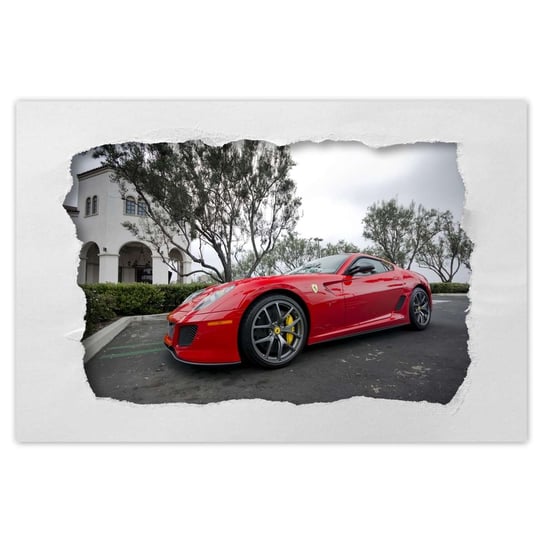 Plakat 90x60 Czerwony samochód Ferrari ZeSmakiem