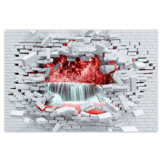Plakat 90x60 Czerwony wodospad Kaskada ZeSmakiem
