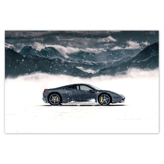 Plakat 90x60 Ferrari w zimowej aurze ZeSmakiem