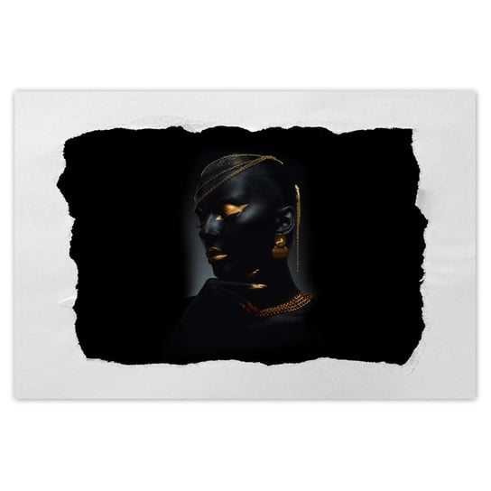 Plakat 90x60 Głowa ze złotymi ozdobami ZeSmakiem