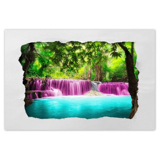 Plakat 90x60 Kolorowy pejzaż Wodospad ZeSmakiem