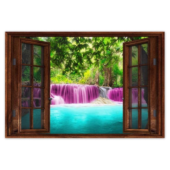Plakat 90x60 Kolorowy pejzaż Wodospad ZeSmakiem