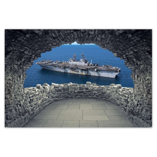 Plakat 90x60 Lotniskowiec Statek Morze ZeSmakiem