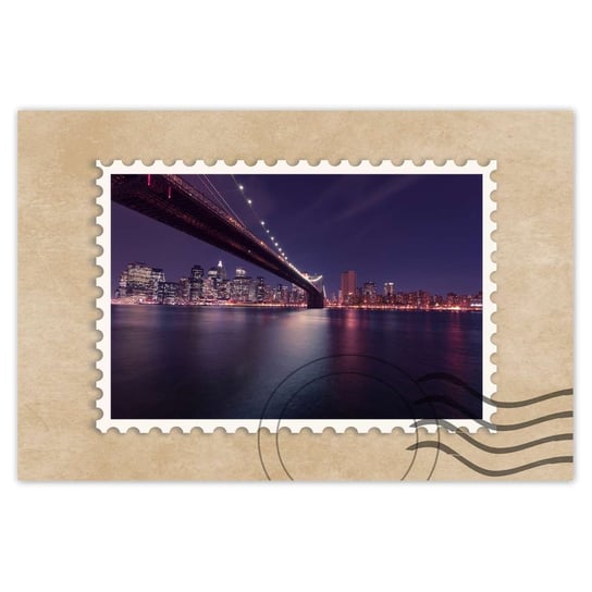 Plakat 90x60 Most nocą USA Nowy York ZeSmakiem