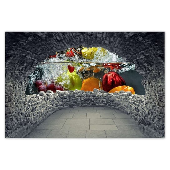 Plakat 90x60 Owoce wpadające do wody ZeSmakiem