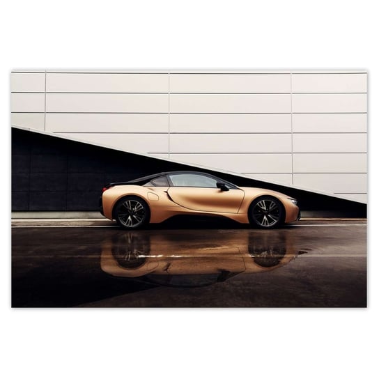 Plakat 90x60 Złote BMW Samochód Auto ZeSmakiem