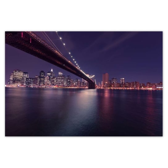 Plakat 93x62 Most nocą USA Nowy York ZeSmakiem