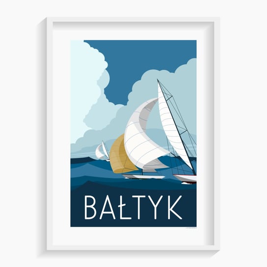 Plakat A. W. WIĘCKIEWICZ, Bałtyk Jachty 40x50 cm A. W. WIĘCKIEWICZ