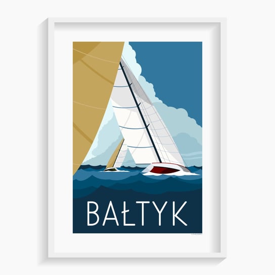 Plakat A. W. WIĘCKIEWICZ, Bałtyk Jachty 61x91 cm A. W. WIĘCKIEWICZ