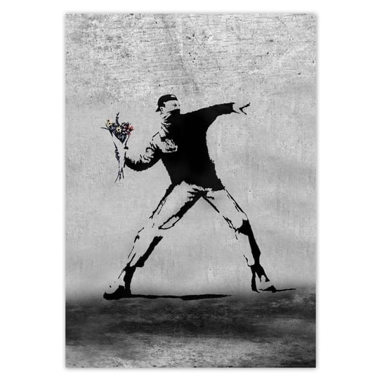 Plakat A0 PION Banksy Miotacz kwiatów ZeSmakiem