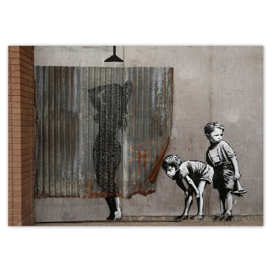 Plakat A0 POZIOM Banksy Chłopcy Prysznic ZeSmakiem