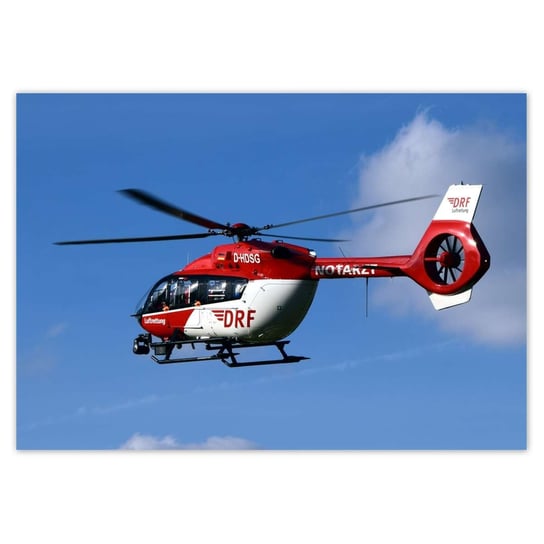 Plakat A1 POZIOM Czerwono-biały Helikopter ZeSmakiem