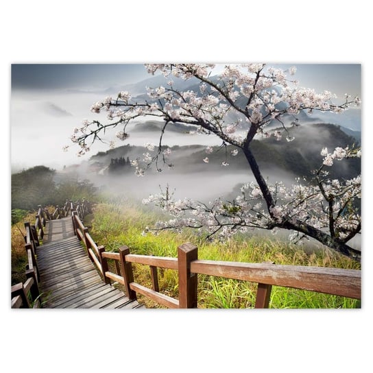 Plakat A1 POZIOM Japonia kwitnąca wiśnia ZeSmakiem