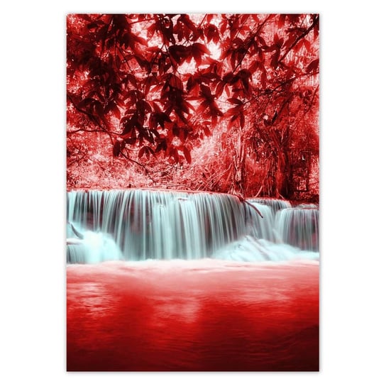 Plakat A2 PION Czerwony wodospad Kaskada ZeSmakiem