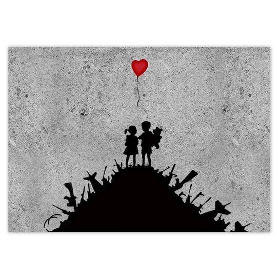 Plakat A2 POZIOM Banksy Dzieci na stosie ZeSmakiem