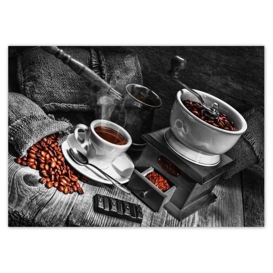 Plakat A2 POZIOM Czarnobiałe zdjęcie kawy ZeSmakiem